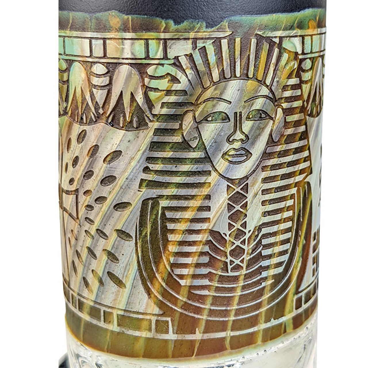Cheech Glass - 16" Egypt Sand Blasted Beaker Water Pipe - with 14M Bowl