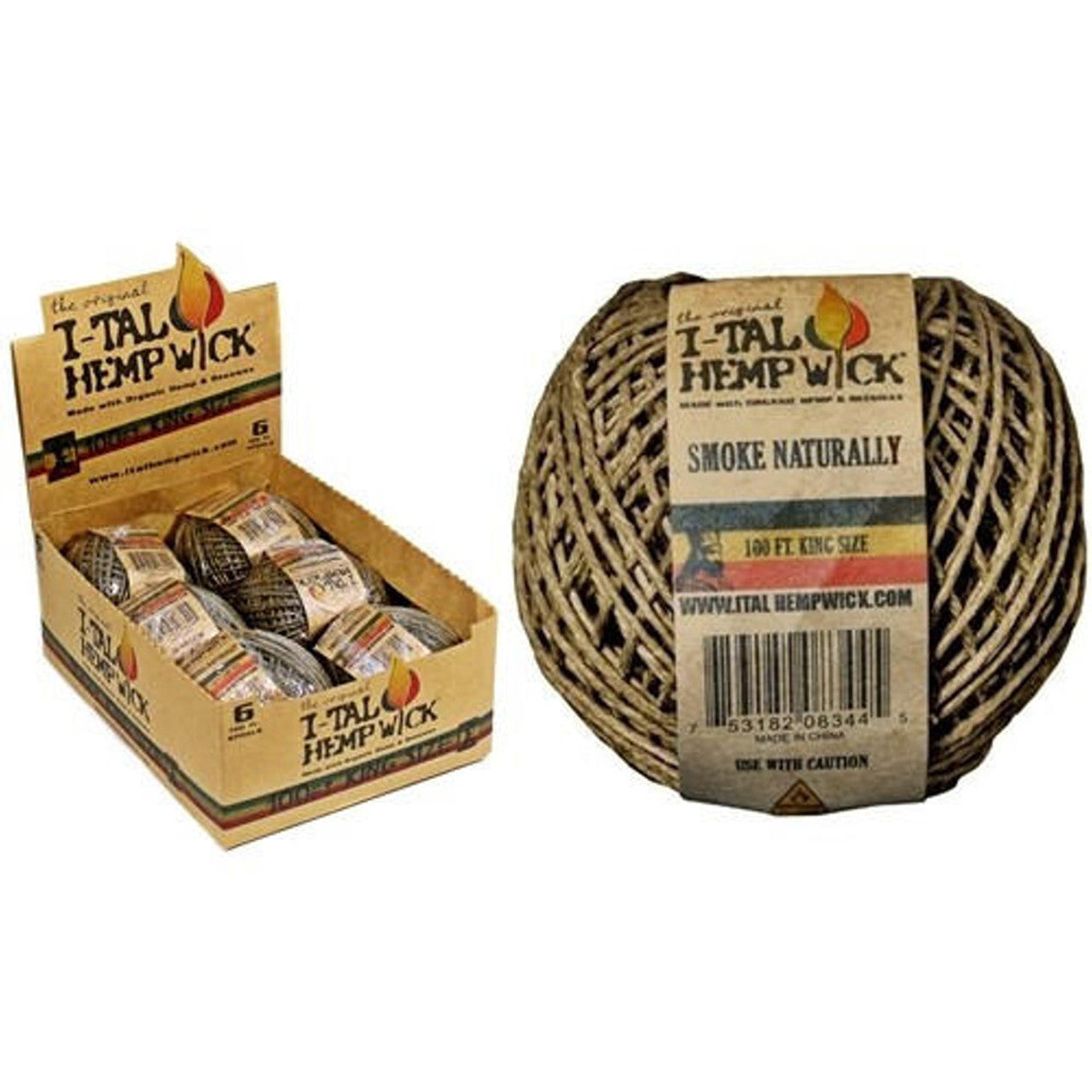 I-TAL - Hemp Wick 100ft - Display of 6