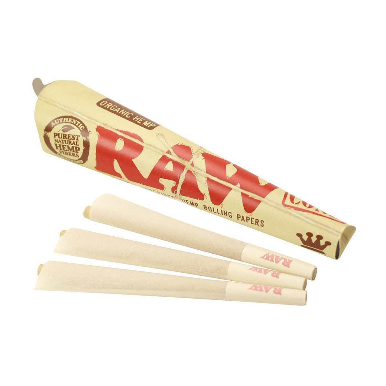 RAW® - Organic Hemp Pre-Rolled Cone King Size (3ct) - Display of 32