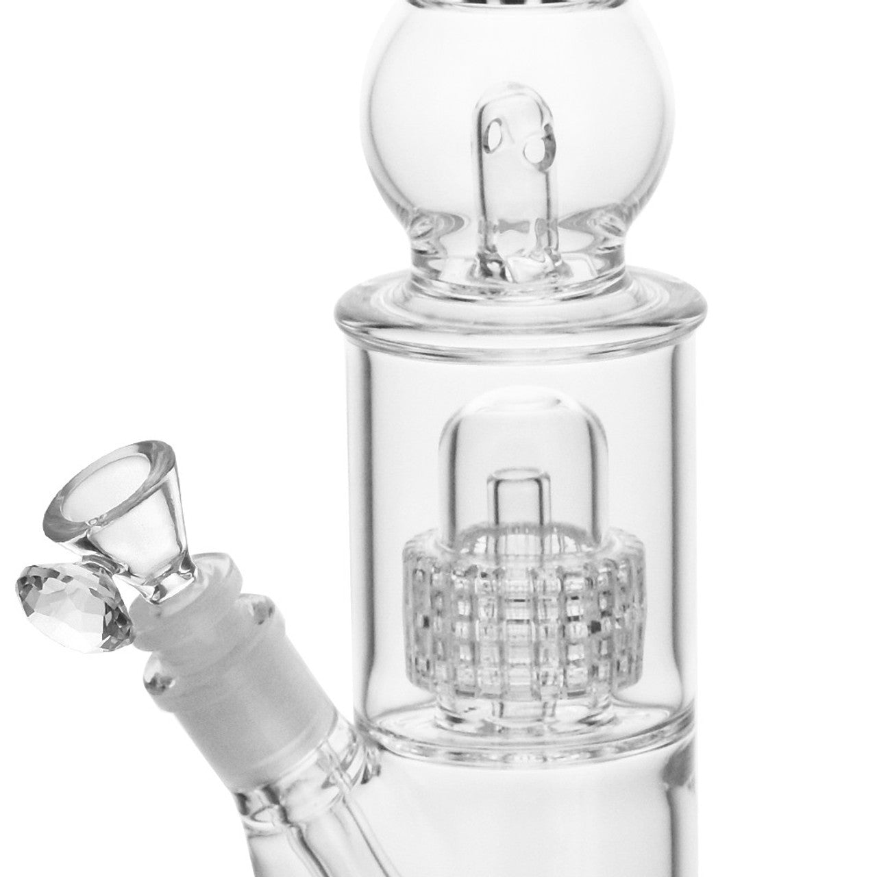 High Point Glass - Crystal Series 16" Ball Ice Catcher Double Matrix Beaker Water Pipe Box Set - with 14M Bowl