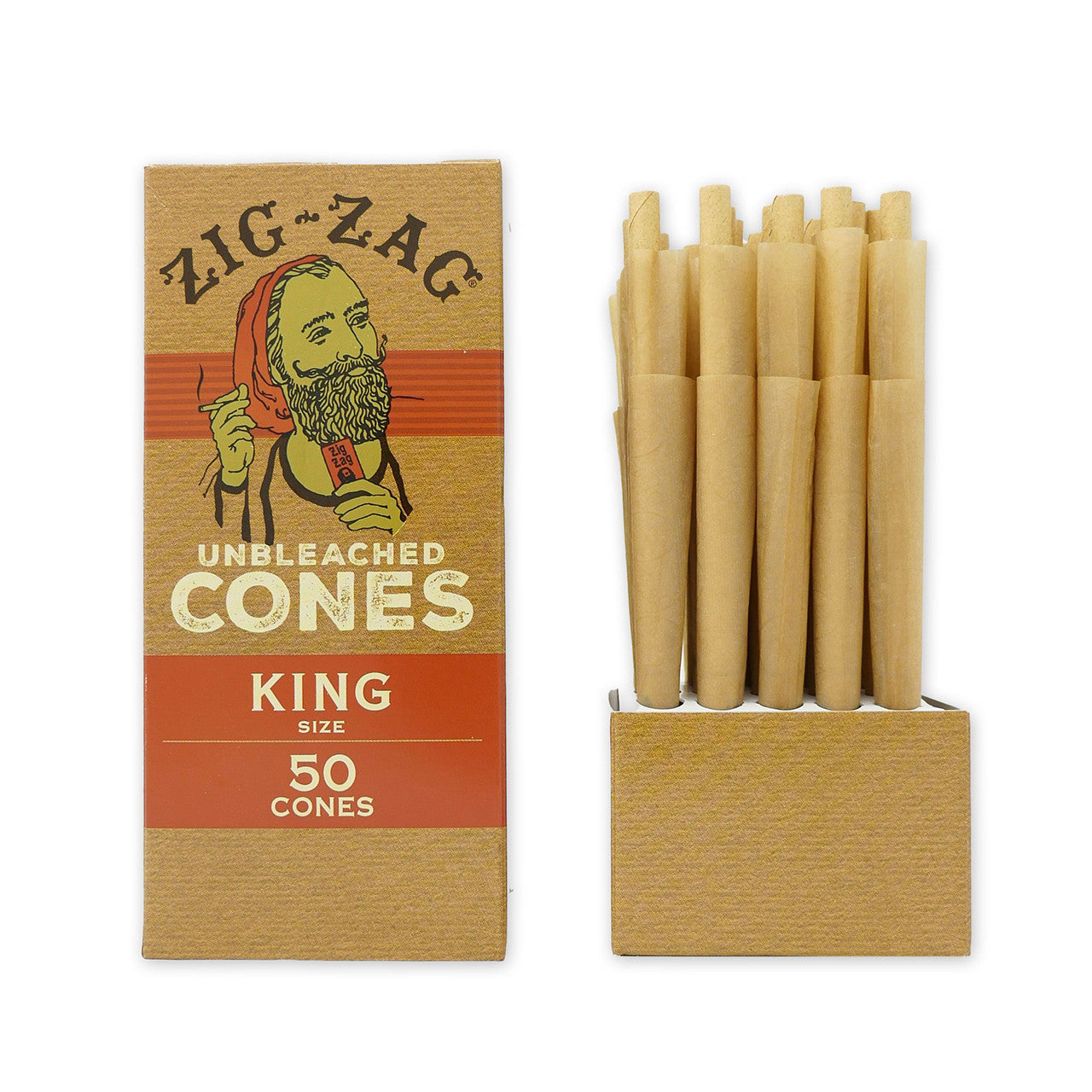 Zig Zag - Unbleached Pre-Roll Cone King Size - BULK