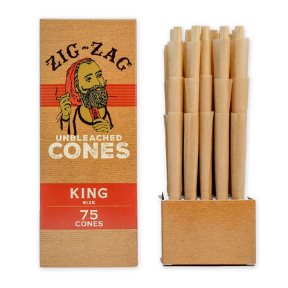 Zig Zag - Unbleached Pre-Roll Cone King Size - BULK