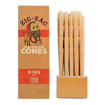 Zig Zag - Unbleached Pre-Roll Cone King Size - BULK