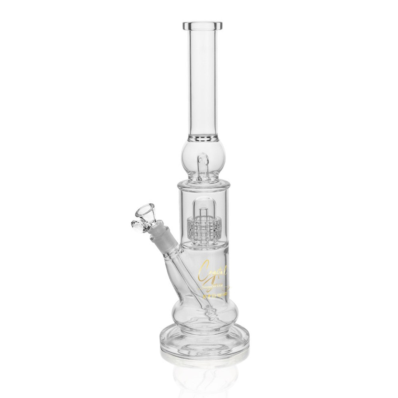 High Point Glass - Crystal Series 16" Ball Ice Catcher Double Matrix Beaker Water Pipe Box Set - with 14M Bowl