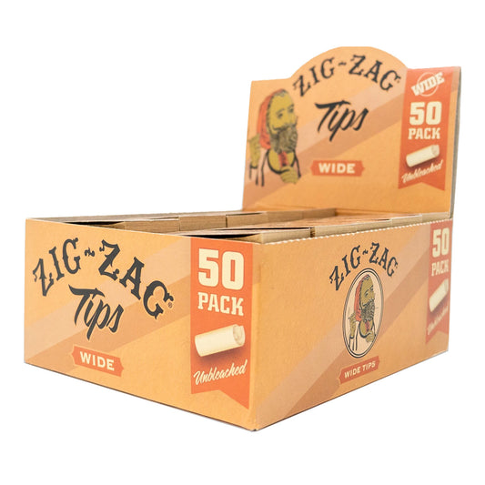 Zig Zag - Original Unbleached Wide Tips (50ct) - Display of 50