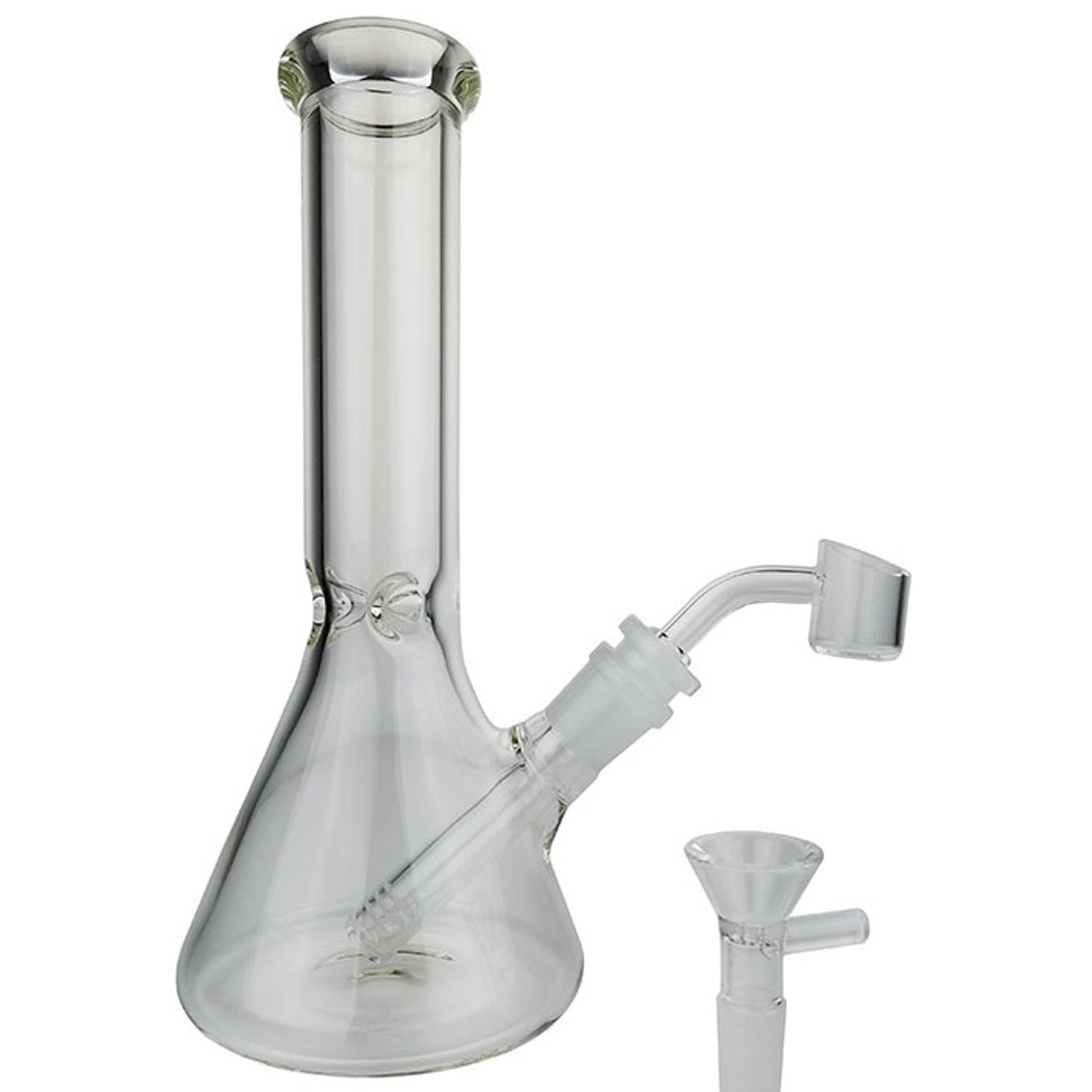 9" 5mm Glass Beaker Water Pipe - with 14M Bowl & 4mm Banger