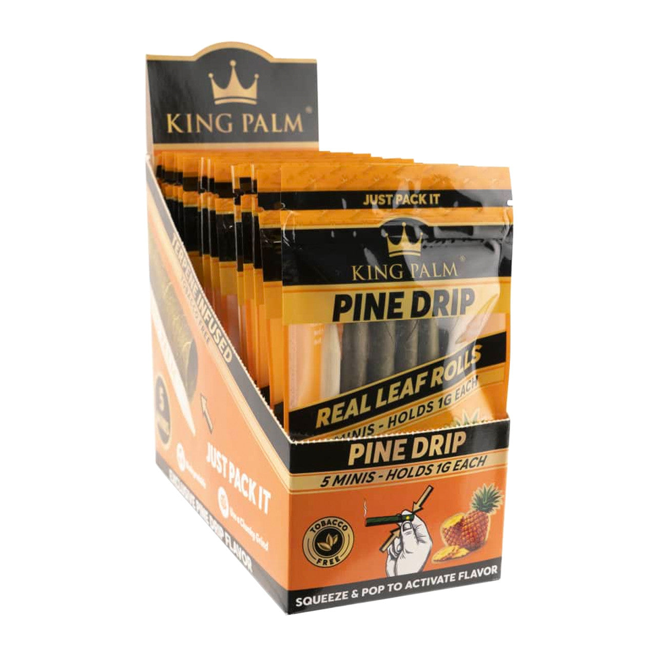 King Palm - Squeeze And Pop Mini Pre-Roll Cone - Pack of 5 - Display of 15