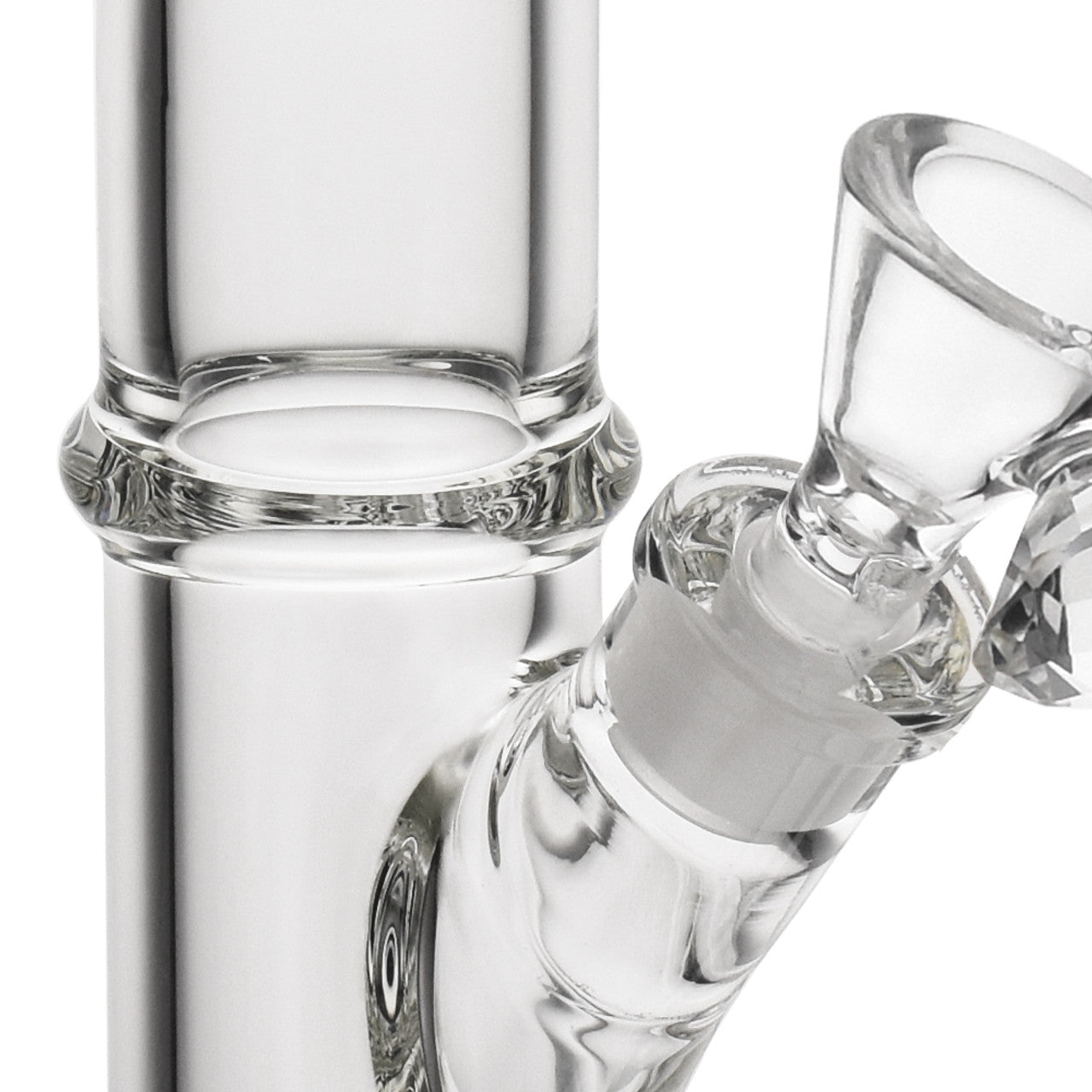 High Point Glass - Crystal Series 12" Diamond Ice Catcher Ring Cylinder Water Pipe Box Set - with 14M Bowl