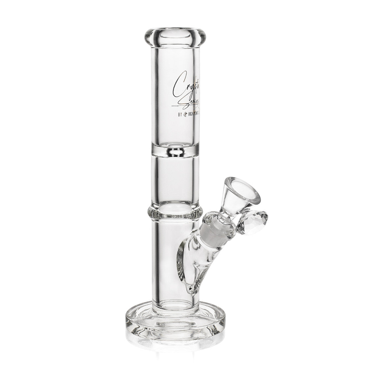 High Point Glass - Crystal Series 12" Diamond Ice Catcher Ring Cylinder Water Pipe Box Set - with 14M Bowl