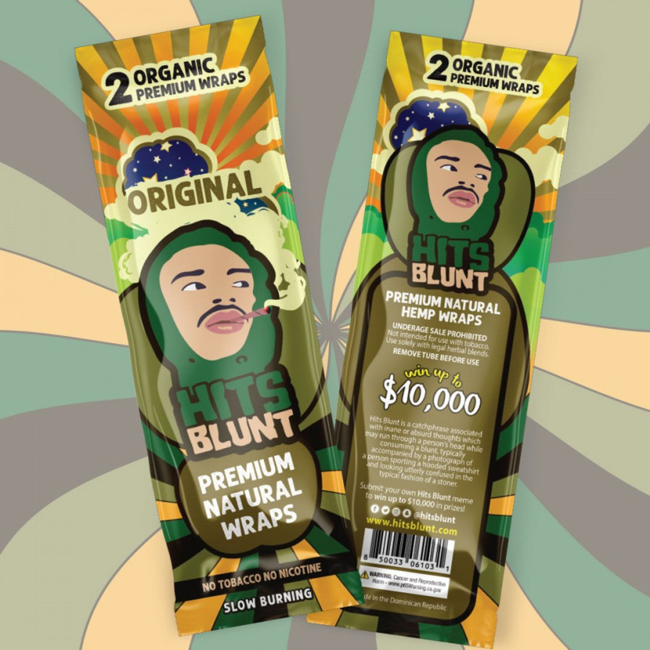 Hits Blunt - Premium Organic Hemp Wraps - 2pk/25ct Display