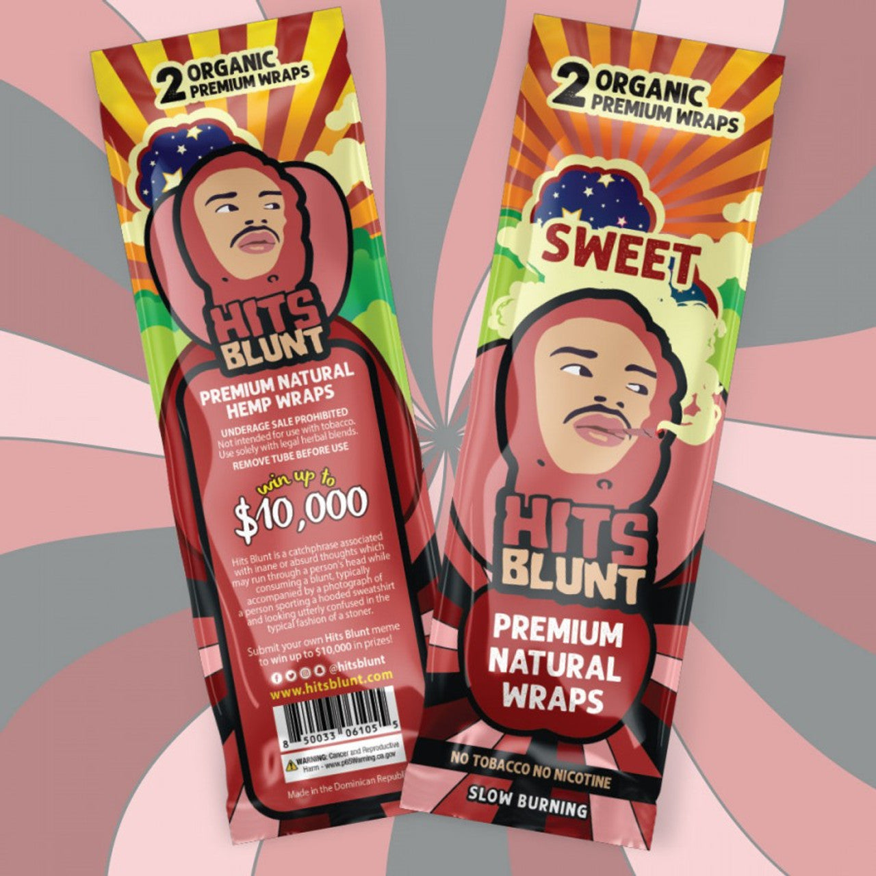 Hits Blunt - Premium Organic Hemp Wraps - 2pk/25ct Display