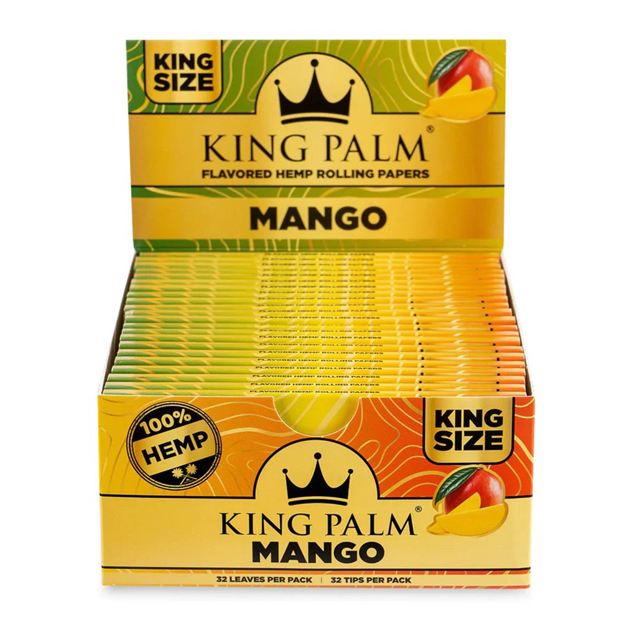 King Palm - Flavored Hemp Rolling Papers King Size (32ct) - Display of 22