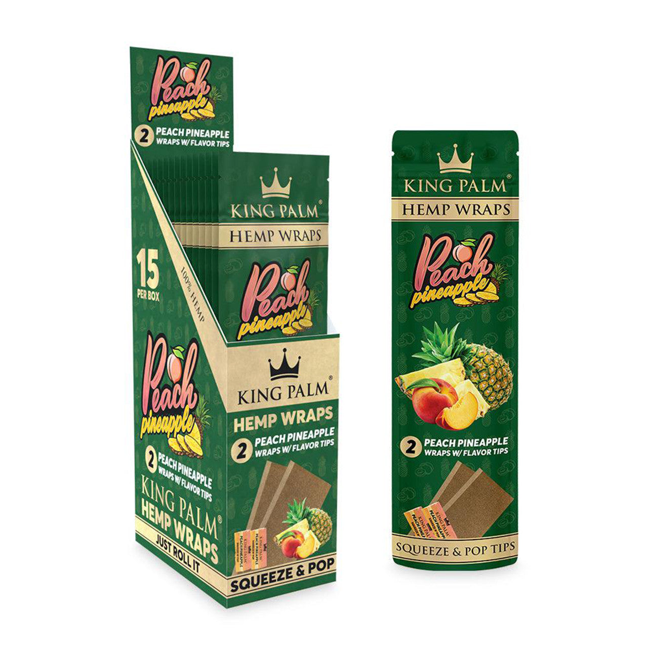 King Palm - Flavored Hemp Wraps (2pk) - Display of 15