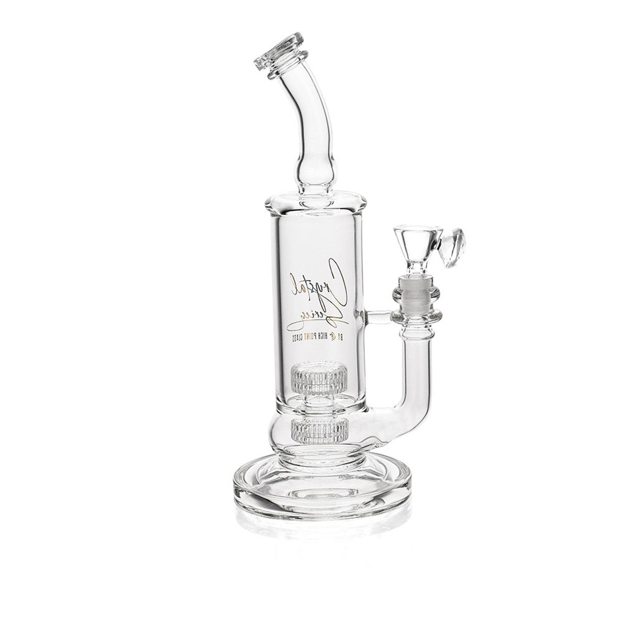 High Point Glass - Crystal Series 12" Double Matrix Water Pipe Box Set - with 14M Crystal Bowl