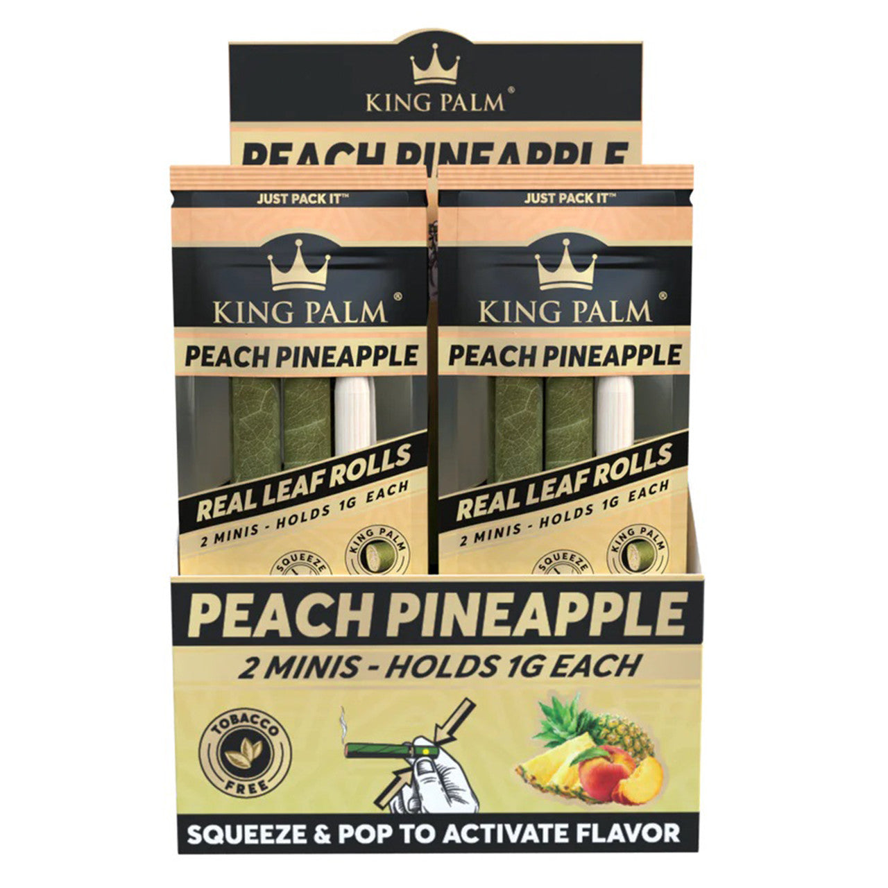 King Palm - Squeeze And Pop Mini Pre-Roll Cone - Pack of 2 - Display of 20