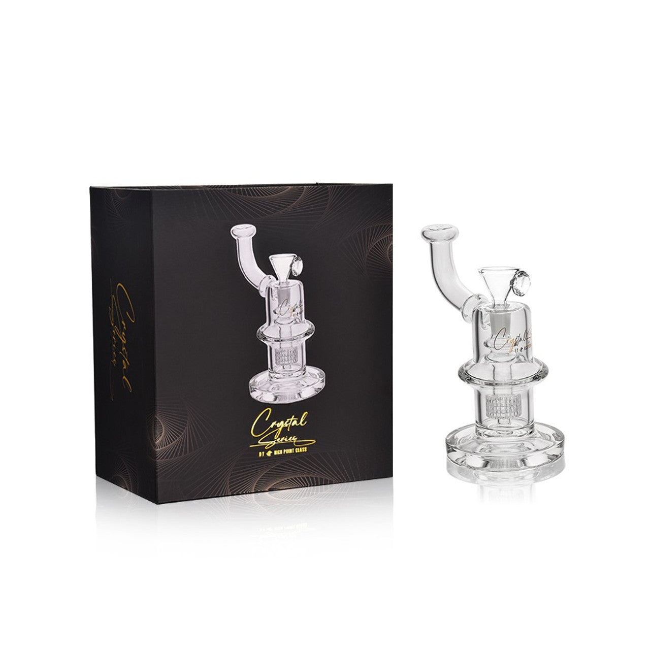 High Point Glass - Crystal Series 7.5" Low Profile Matrix Water Pipe Box Set - with 14M Bowl