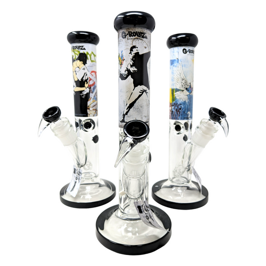 G-Rollz - 14" Banksy Design Straight Pipe Water Pipe - with 18M Bowl