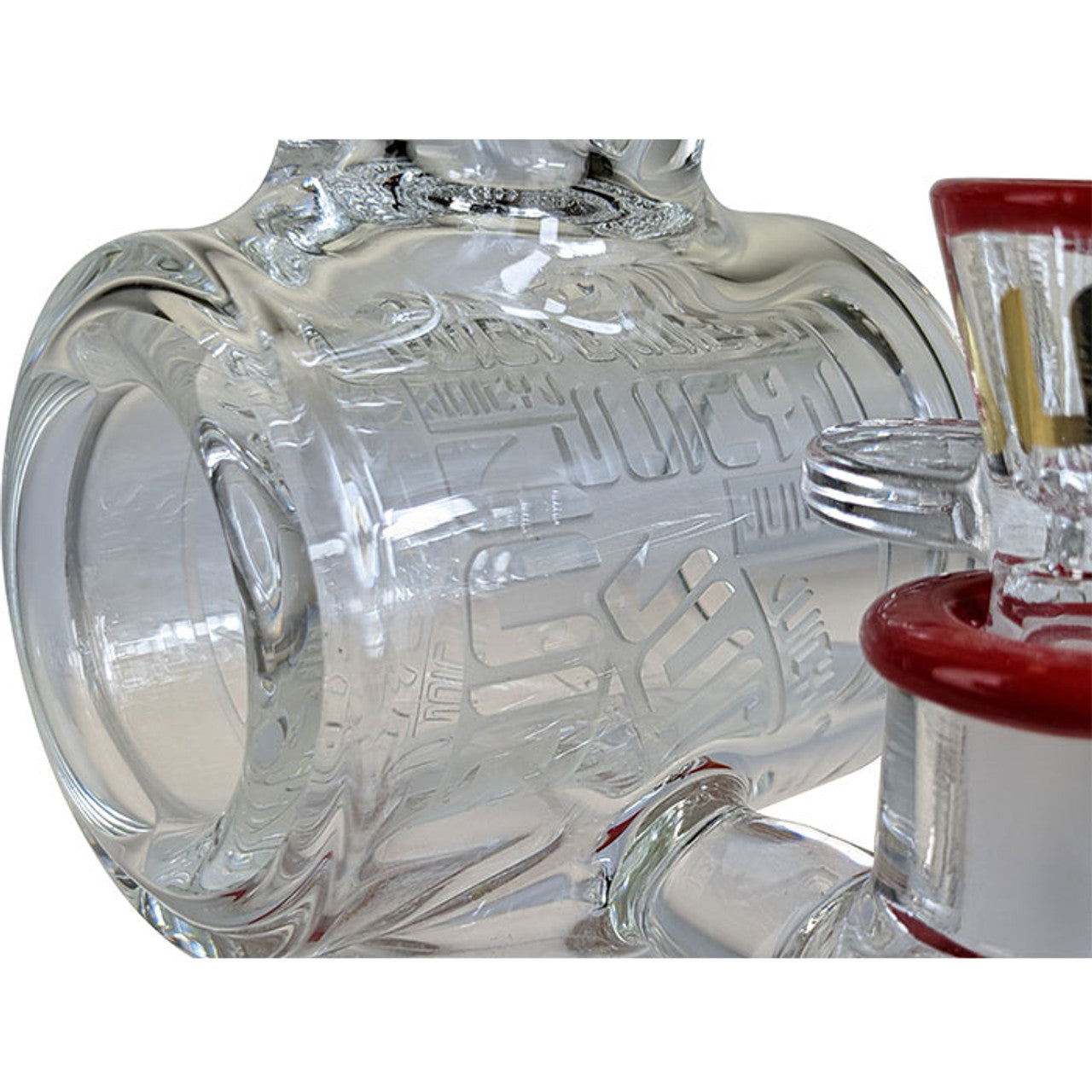 Juicy J Glass - Barrel Perc Straight Water Pipe - with 14M Bowl