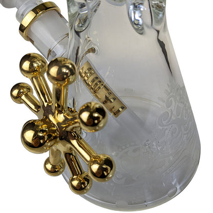 Juicy J Glass - Golden Octo Beaker Water Pipe - with 14M Bowl