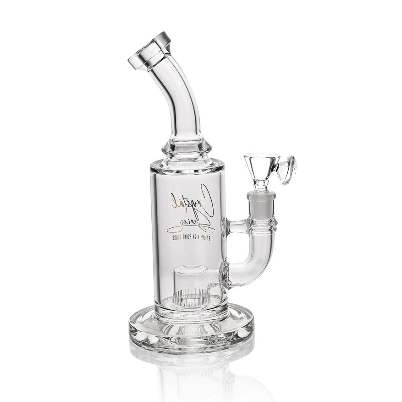 Crystal Series by High Point Glass - 10" High Quality Slit Cut Water Pipe - with 14M Bowl