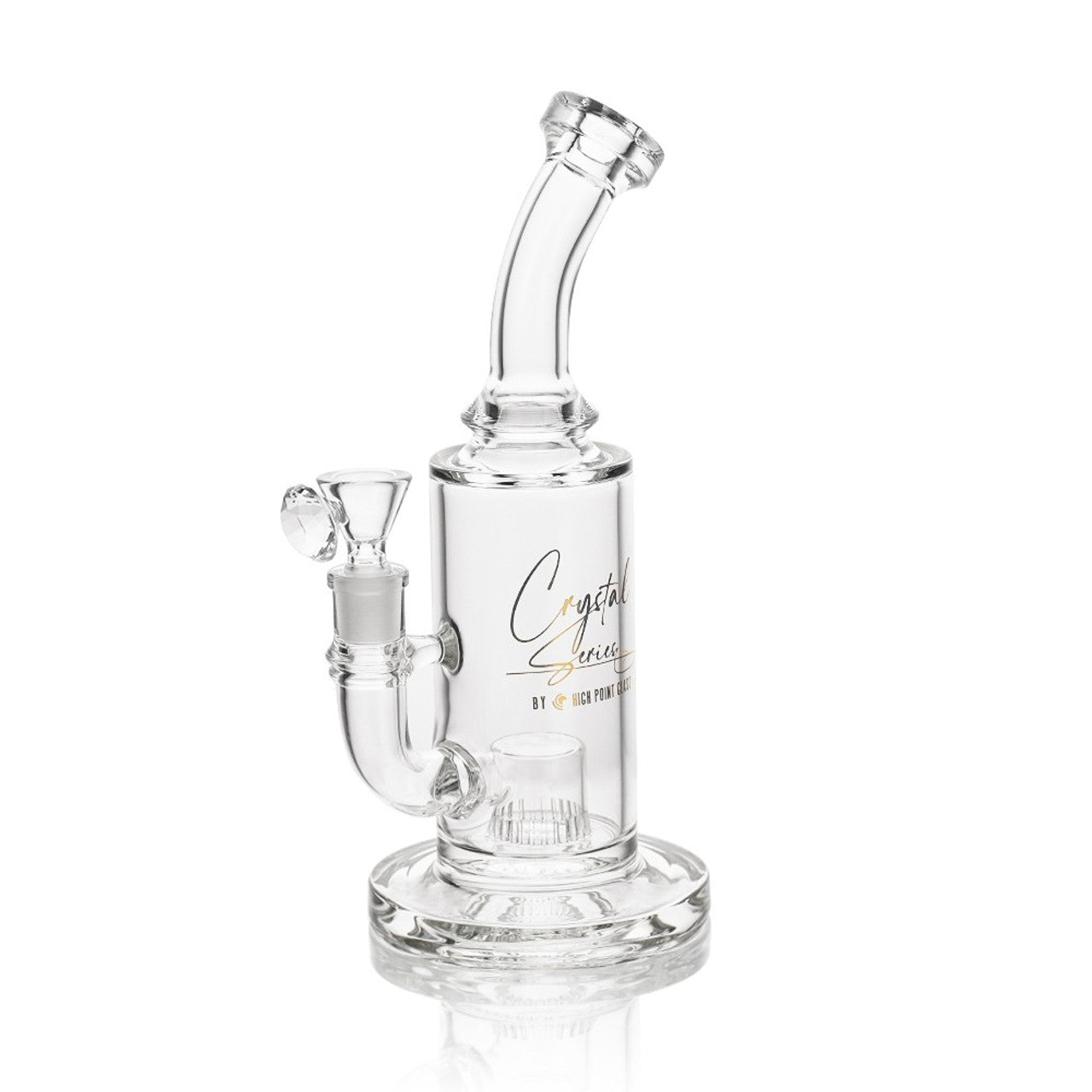 Crystal Series by High Point Glass - 10" High Quality Slit Cut Water Pipe - with 14M Bowl