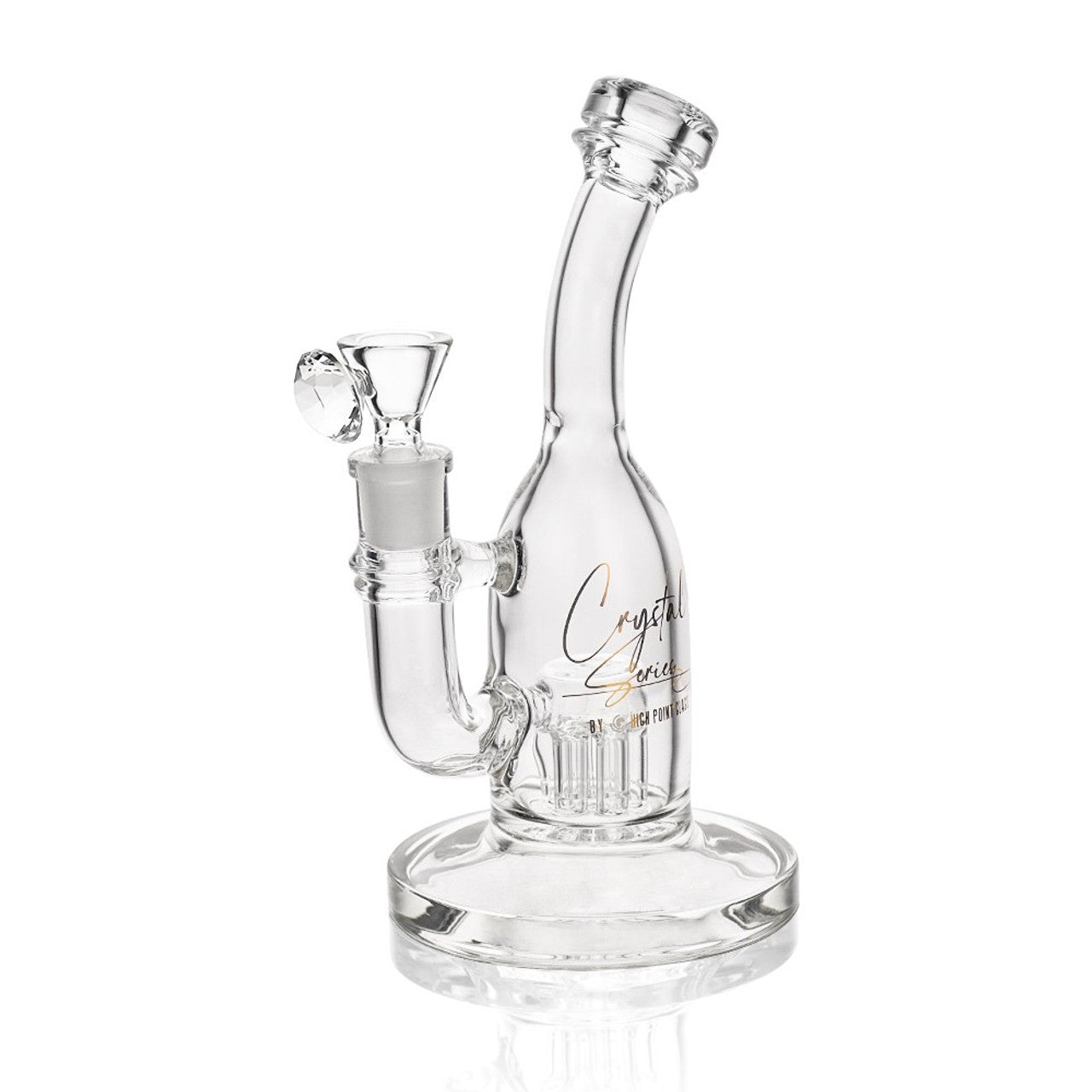 Crystal Series by High Point Glass - 8" Mini Bottle High Quality Tree Perc Water Pipe - with 14M Bowl