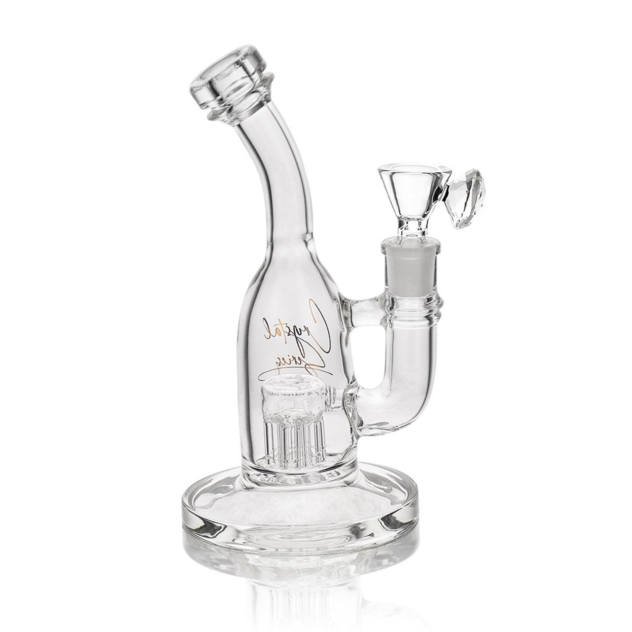 Crystal Series by High Point Glass - 8" Mini Bottle High Quality Tree Perc Water Pipe - with 14M Bowl