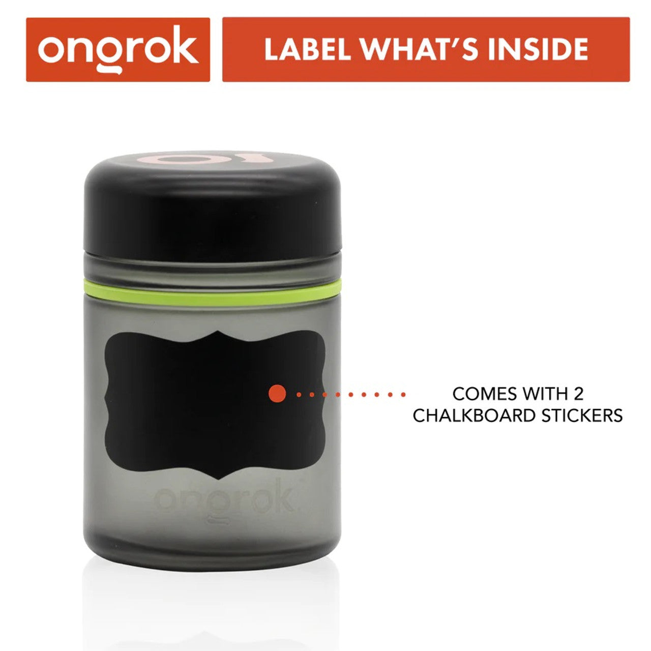 Ongrok - Child Resistant Jar 500ml - Frosted Grey - 2 Pack