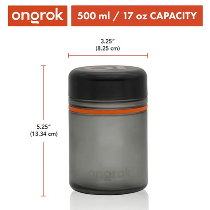 Ongrok - Child Resistant Jar 500ml - Frosted Grey - 2 Pack