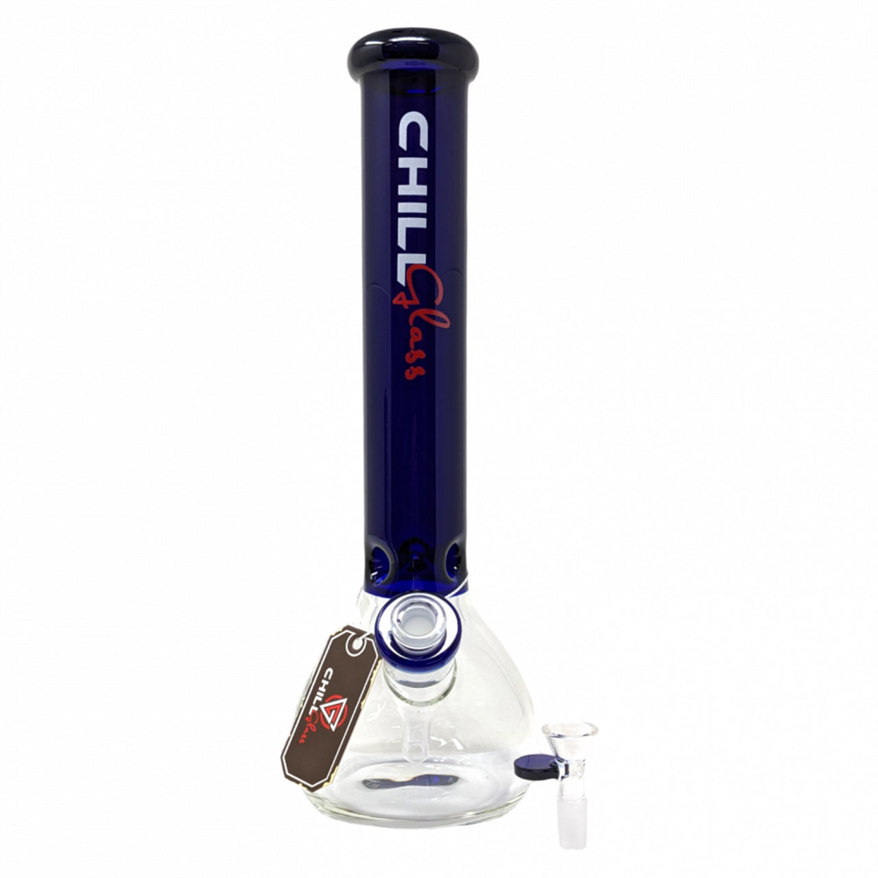 Chill Glass - 15" Color Tube Beaker Water Pipe - Blue - with 14M Bowl