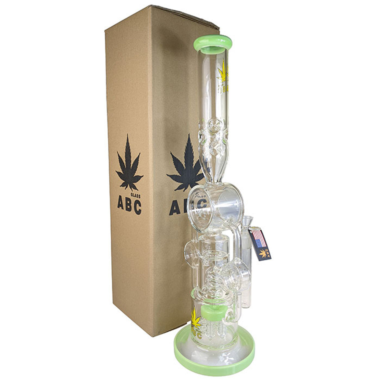 ABC - 20" Barrel Multi Perc Water Pipe - with 14M Bowl