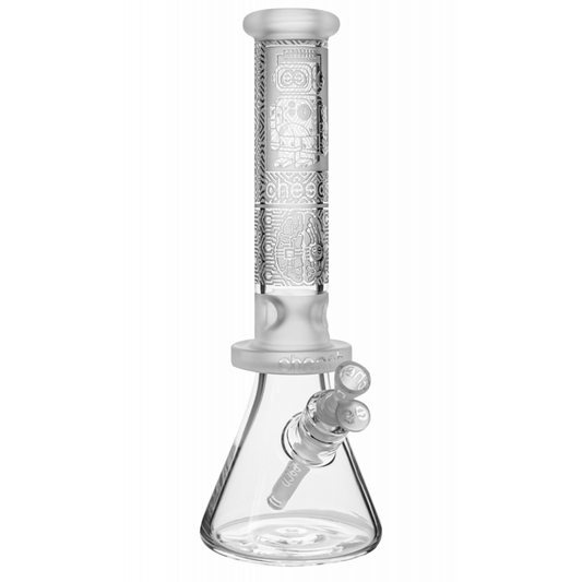 Cheech Glass - Robot Takeover Sandblasted Beaker Water Pipe - with 14M Bowl