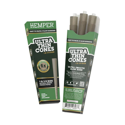 Hemper - Unbleached Brown Paper Cones 1 1/4 (6ct) - Display of 24