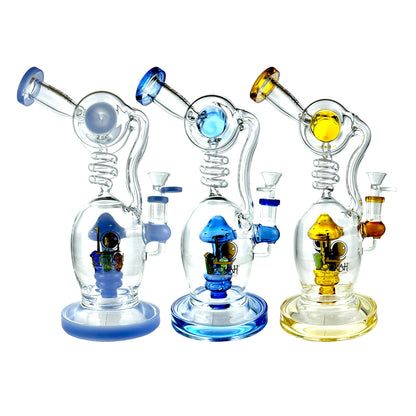 Lookah Glass - 12" Mushroom Valley Glass Water Pipe - with 14M Bowl