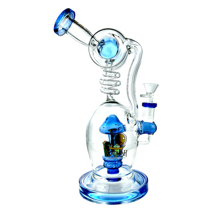 Lookah Glass - 12" Mushroom Valley Glass Water Pipe - with 14M Bowl