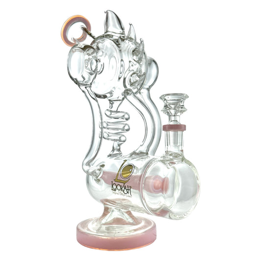 Lookah Glass - 11.5" Spike Spiral Inline Perc Recycler Water Pipe - with 14M Bowl