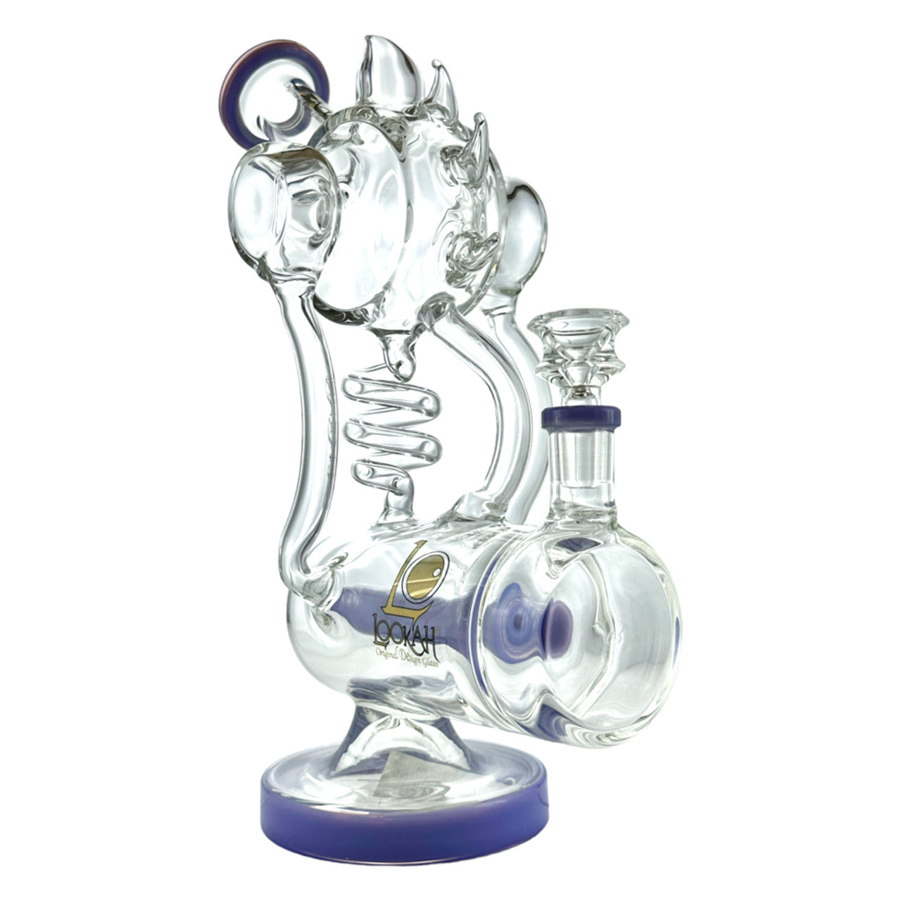 Lookah Glass - 11.5" Spike Spiral Inline Perc Recycler Water Pipe - with 14M Bowl