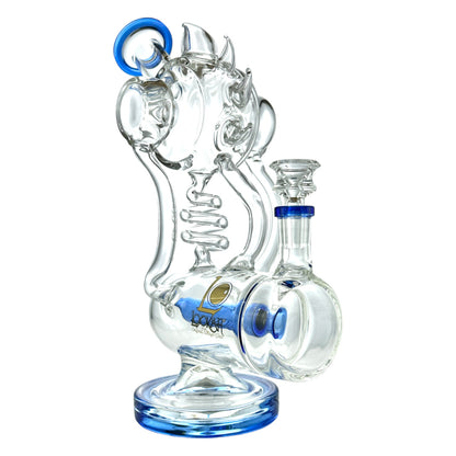 Lookah Glass - 11.5" Spike Spiral Inline Perc Recycler Water Pipe - with 14M Bowl