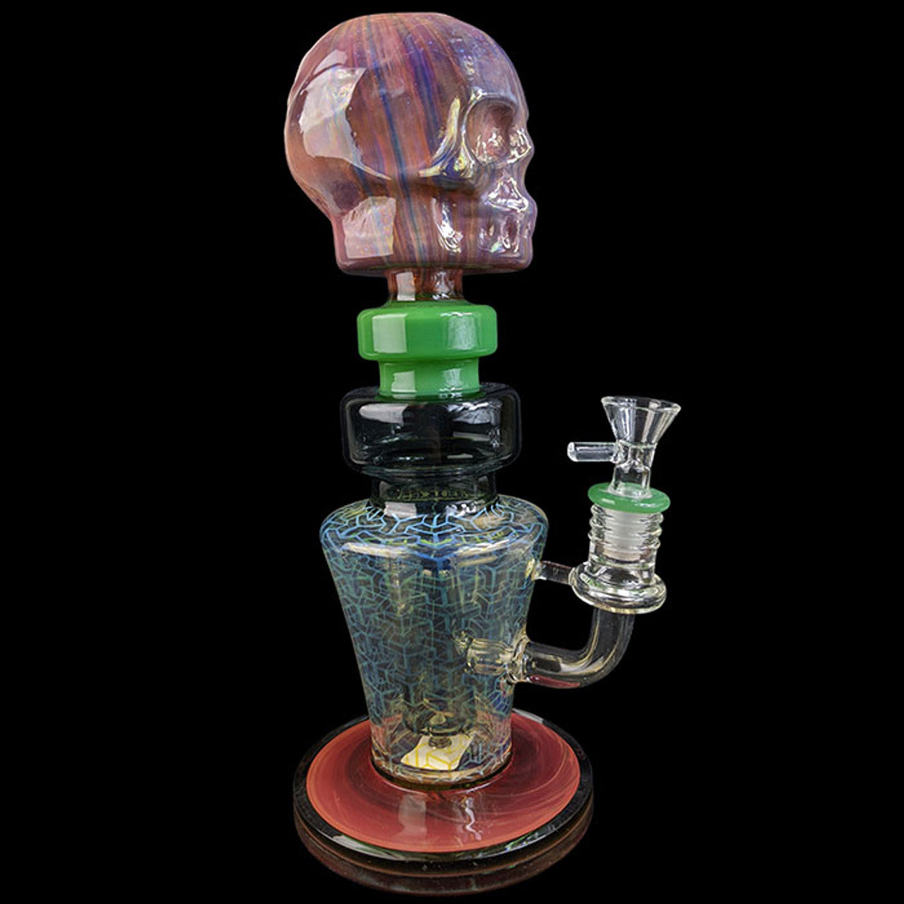 12" High Grade Electroplated Fumed Skull Water Pipe - with 14M Bowl