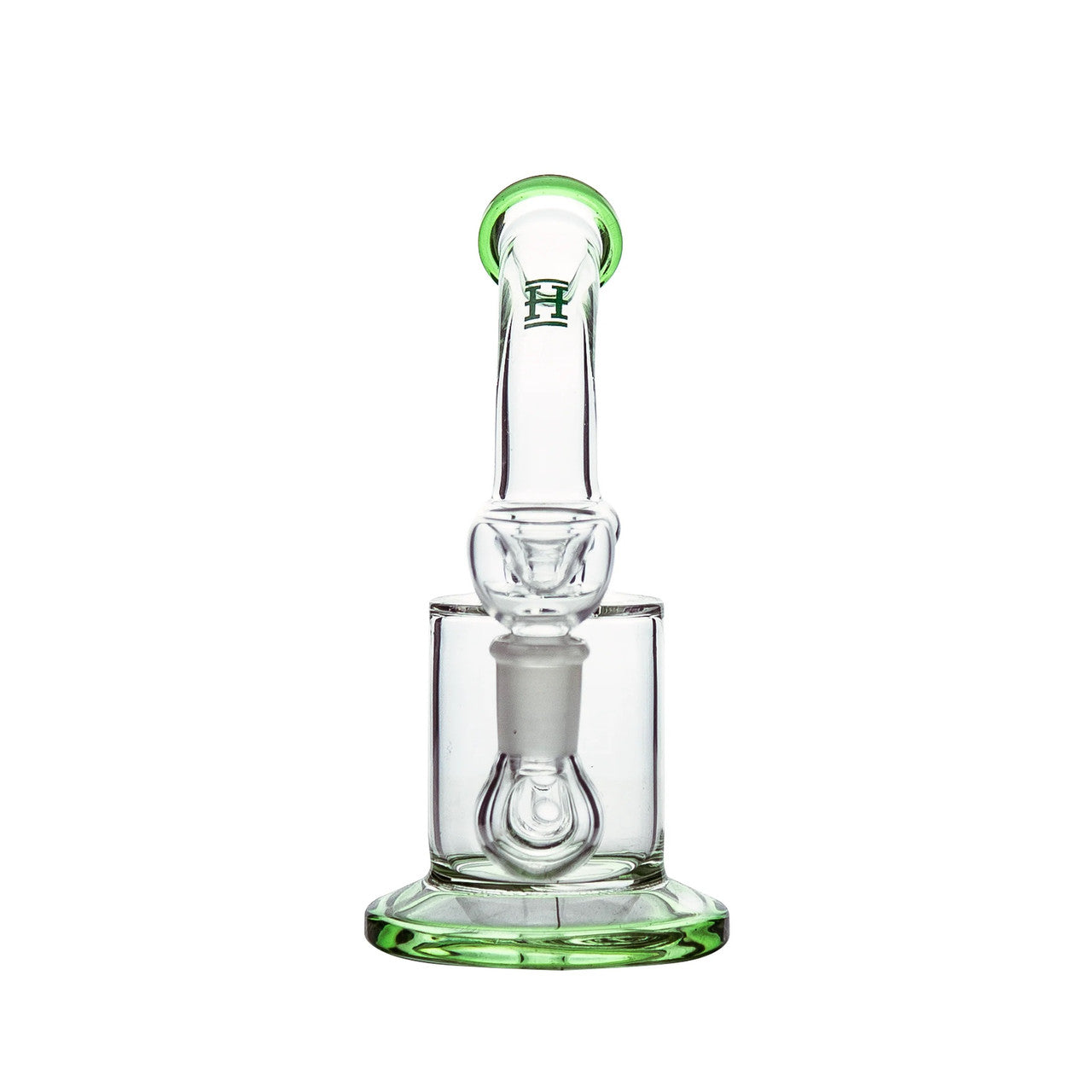 Hemper - 6" CustomGrow420 Inline Perc Rig Water Pipe - Green - with 14M Bowl