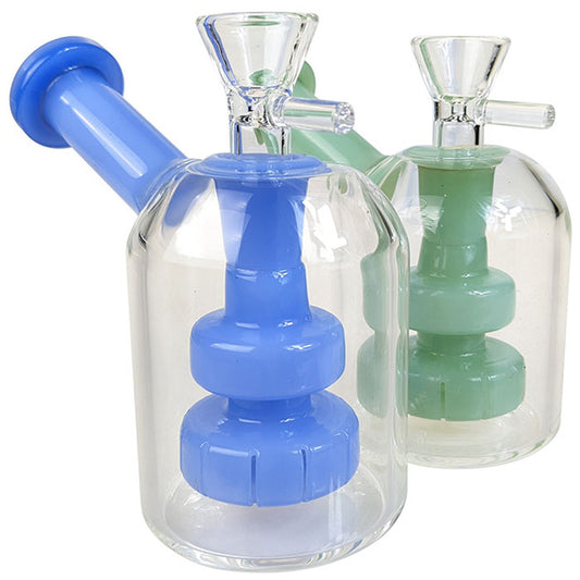 4" Slyme Perc Bubbler Water Pipe - with 14M Bowl & 4mm Banger