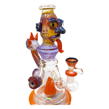 TATAOO - 12" Devil Eye Work Banger Hanger Water Pipe - with 14M Bowl & 4mm Banger