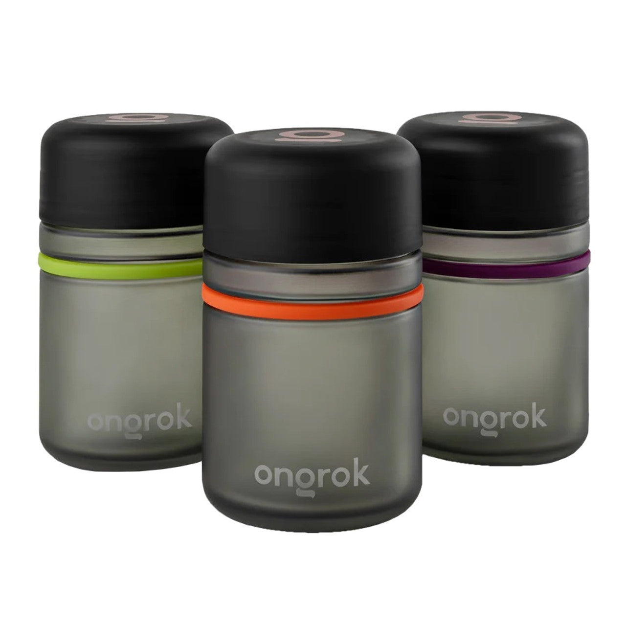 Ongrok - Child Resistant Jar 180ml - Frosted Grey - 3 Pack