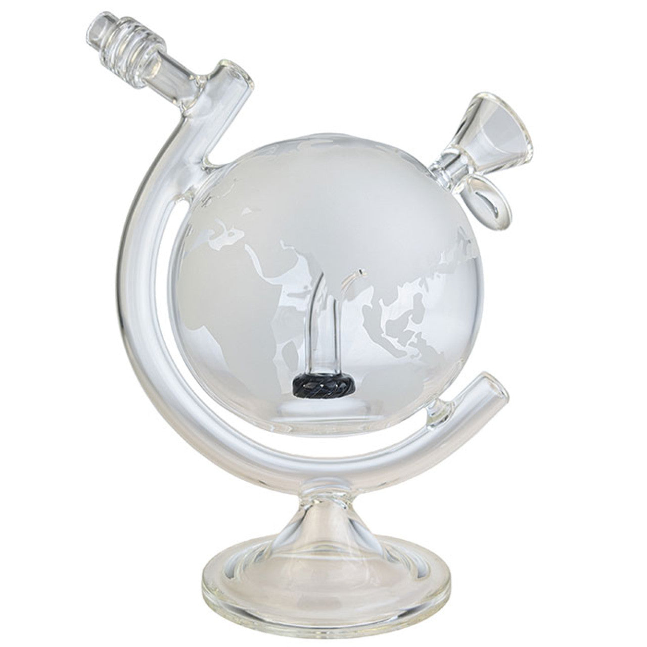 On Point Glass - 8" Clear World Globe Water Pipe Box Set - with 14M Bowl