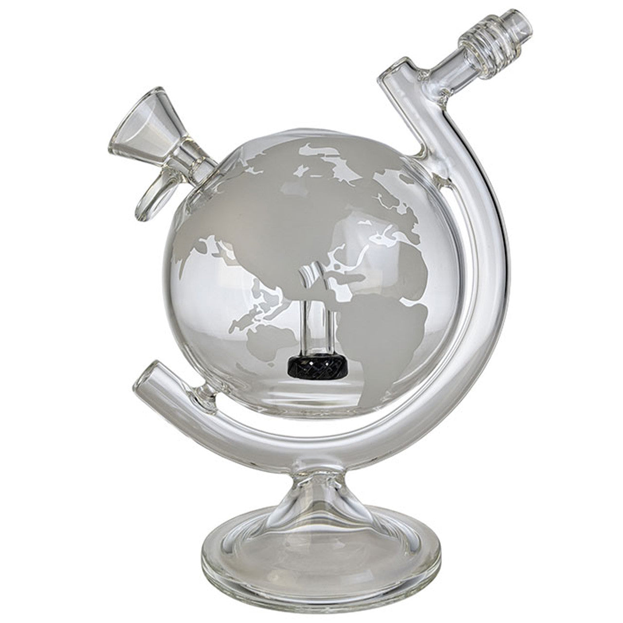 On Point Glass - 8" Clear World Globe Water Pipe Box Set - with 14M Bowl