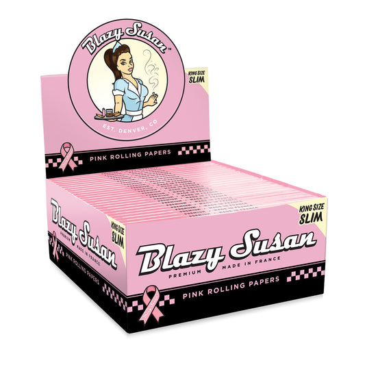 Blazy Susan® - Pink King Size Slim Rolling Papers (50ct) - Display of 50