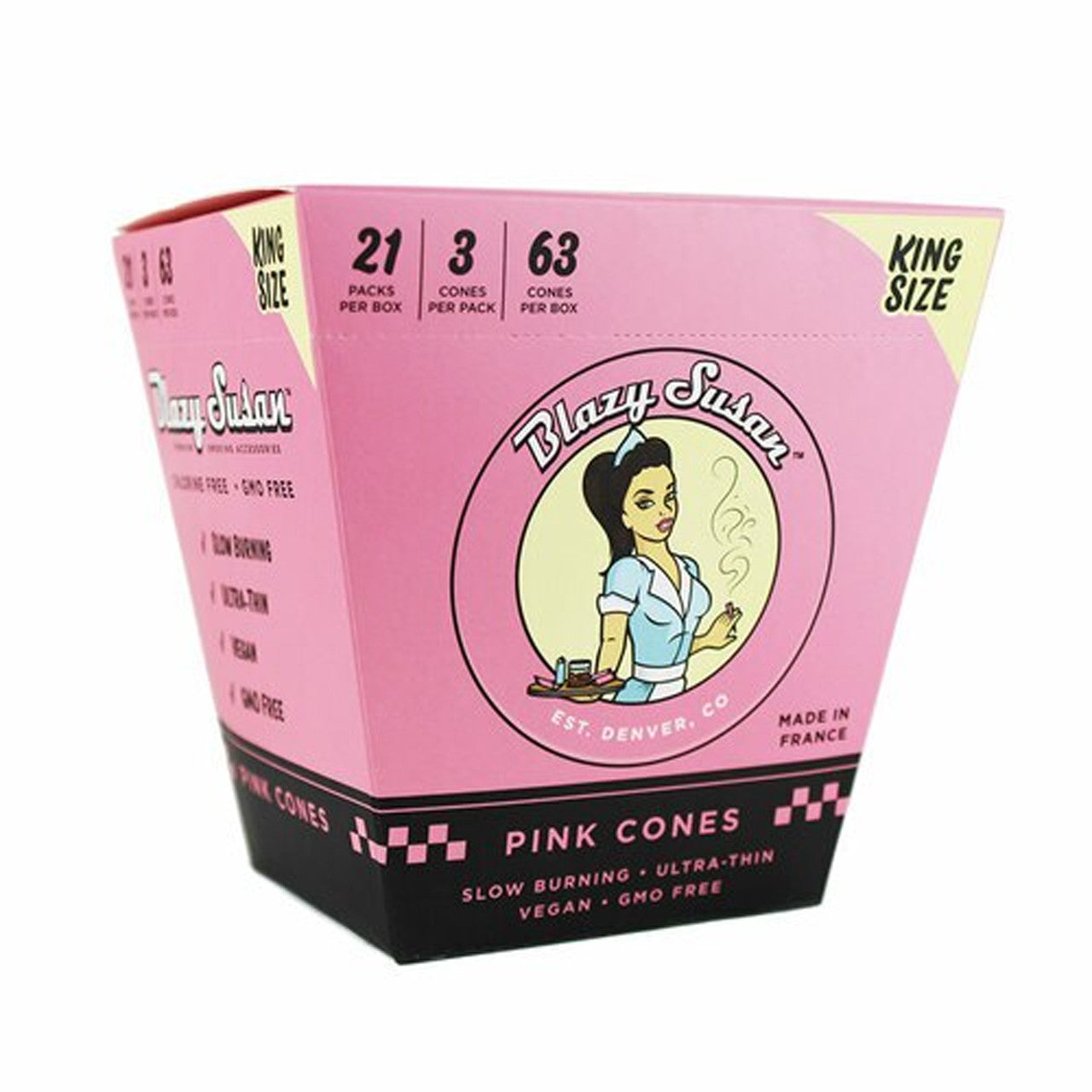 Blazy Susan® - Pink King Size Pre-Roll Cones (3ct) - Display of 21