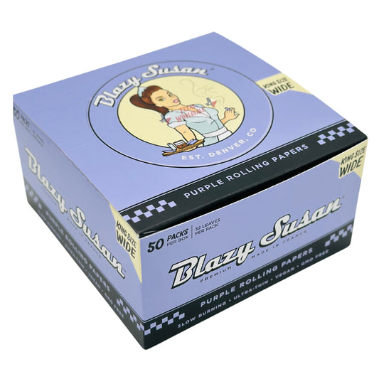 Blazy Susan® - Purple King Size Wide Rolling Papers - Display of 50