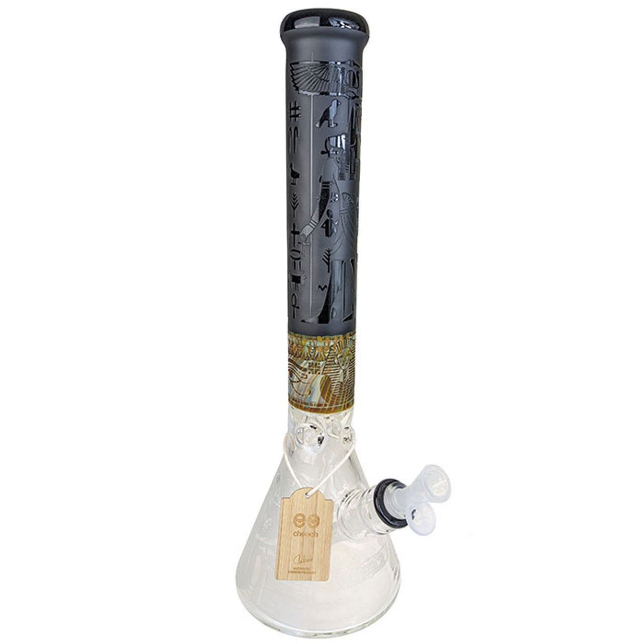 Cheech Glass - 16" Egypt Sand Blasted Beaker Water Pipe - with 14M Bowl