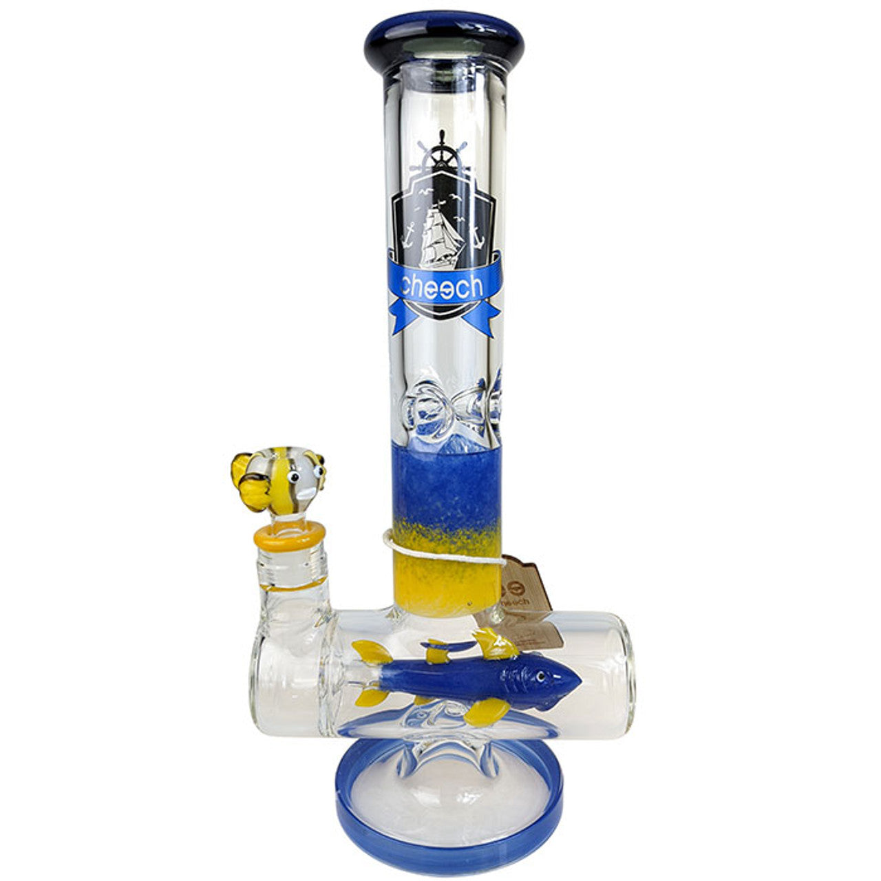 Cheech Glass - 14" Shark Attack Water Pipe - Blue - with 14M Fishy Bowl